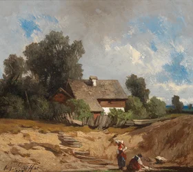 Wäscherinnen am Fluss